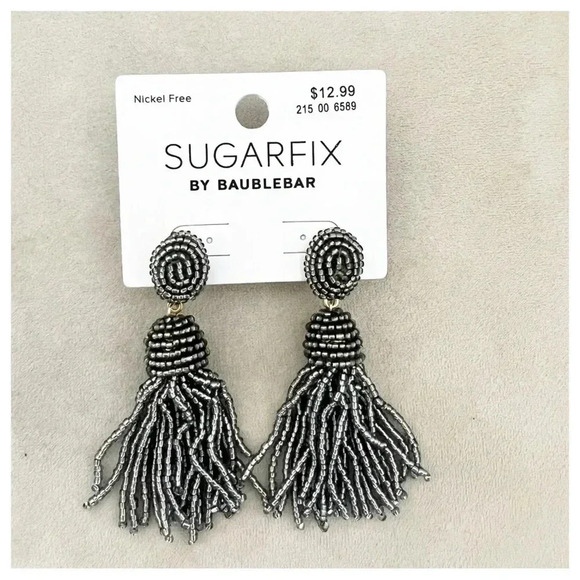 Sugarfix by Baublebar l Silver Beaded Drop Earrings 27 - Picture 1 of 2